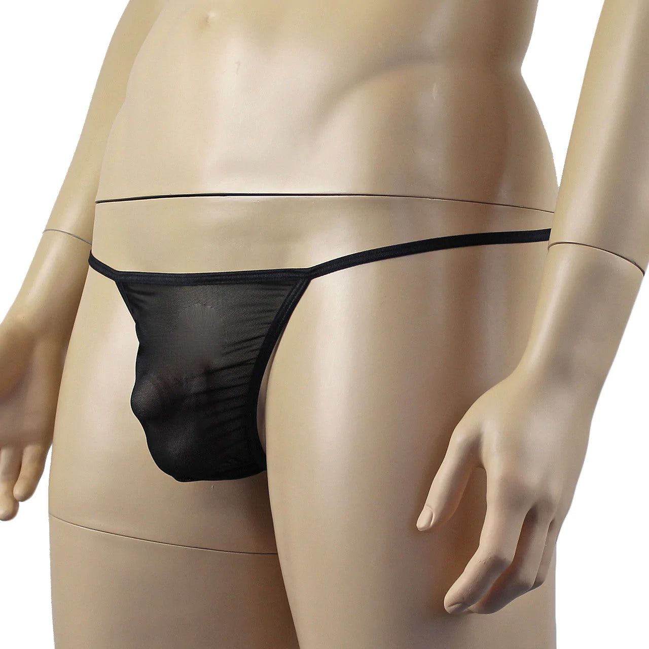 SALE - Mens Vicky See Through Sheer Mesh Pouch G string Black