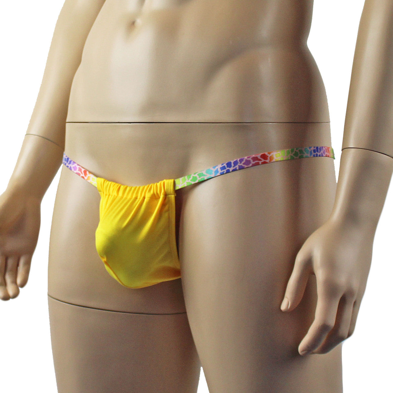 Mens Wild Colourful Adjustable Ball Bag Pouch G string Underwear (yellow plus other colours)